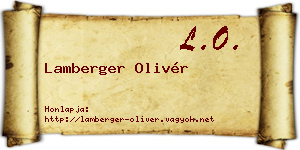 Lamberger Olivér névjegykártya